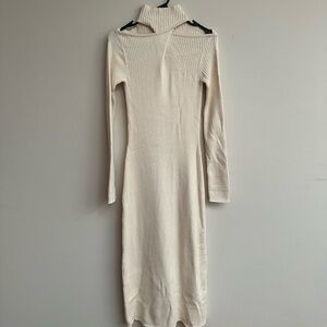 Camilla and Marc Cream Ribbed Knit Dress